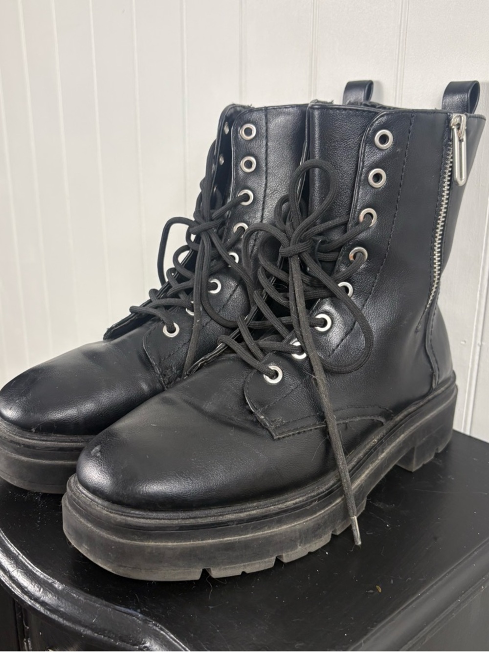 Call It Spring Chunky Combat Boots Black Grunge Y2K Streetwear